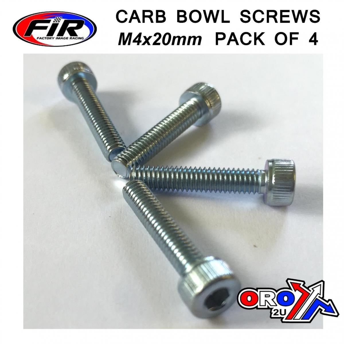FIR M4 X 20mm Pk/4 Carb Float Bowl, Steel Bzp Screws Pack of 4, / Re 08-9640.020