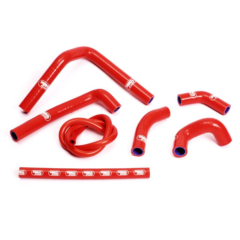 Samco Sport Coolant Hose 7 Piece Kit Red 02-12 Honda 250 CR 250 R Samco Sport Hon-17-rd