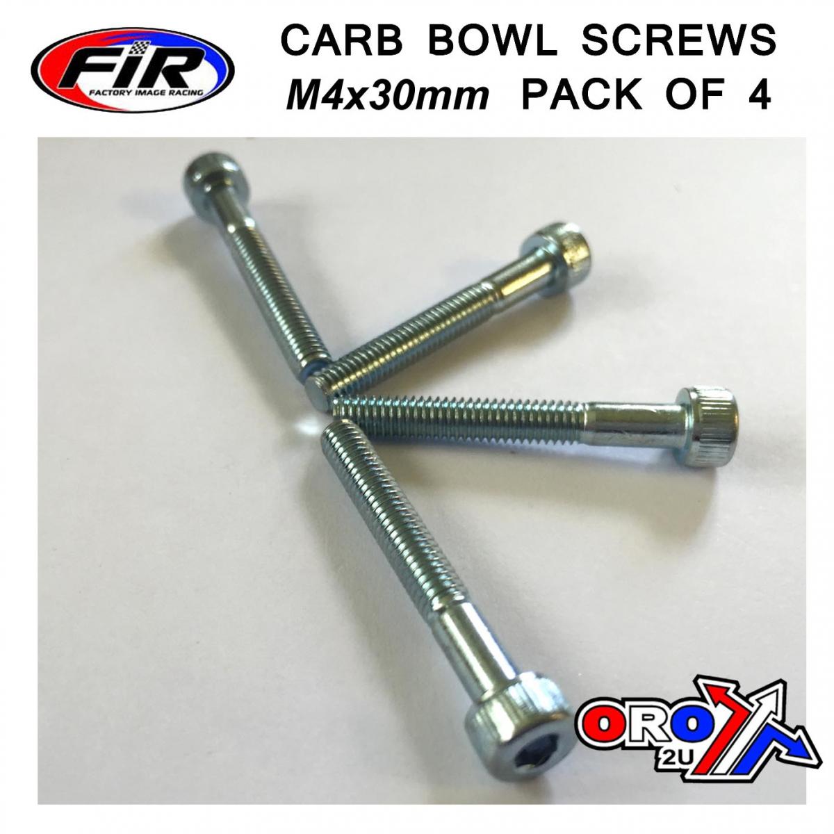 FIR M4 X 30mm Pk/4 Carb Float Bowl, Screws