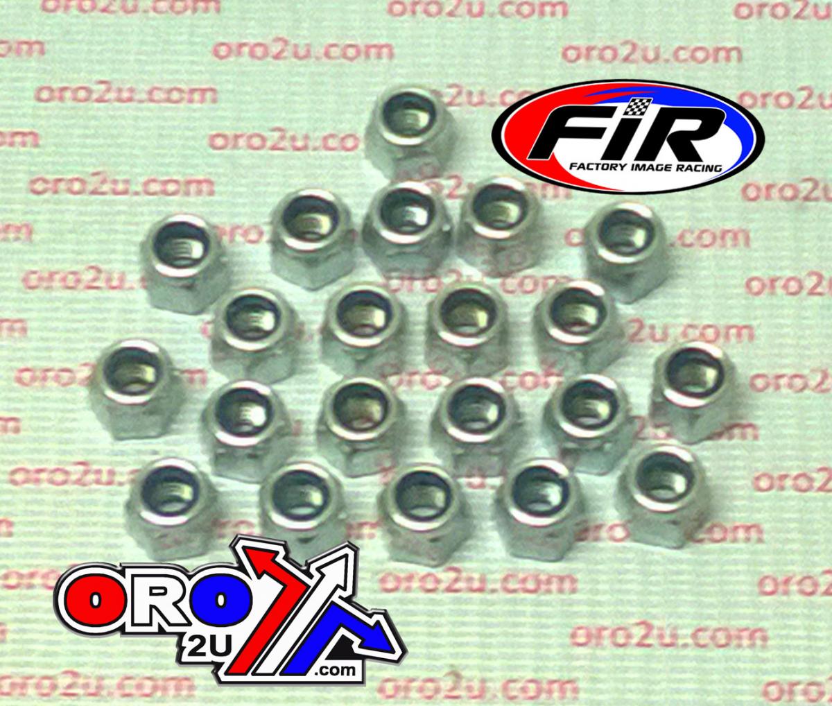 FIR Nylock M6 Nut Pack/20, Regular 8x10mm / M6x1.00mm