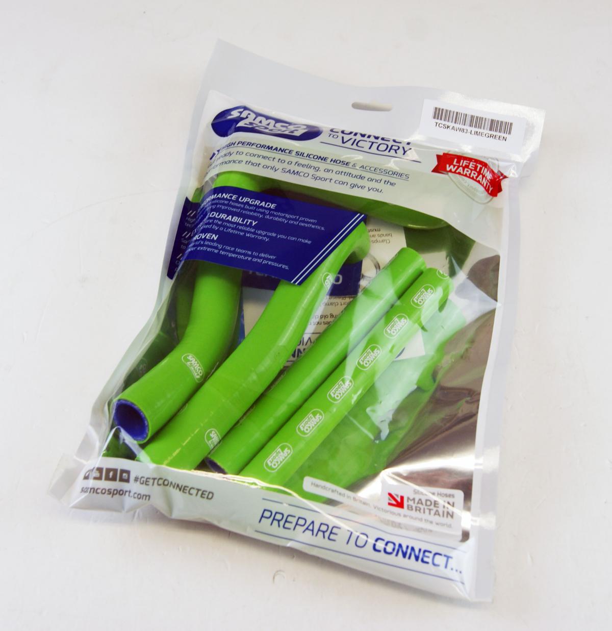 Samco Sport Coolant Hose 4 Piece Kit Green 99-02 Kawasaki 125 KX Samco Sport Kaw-83-gn