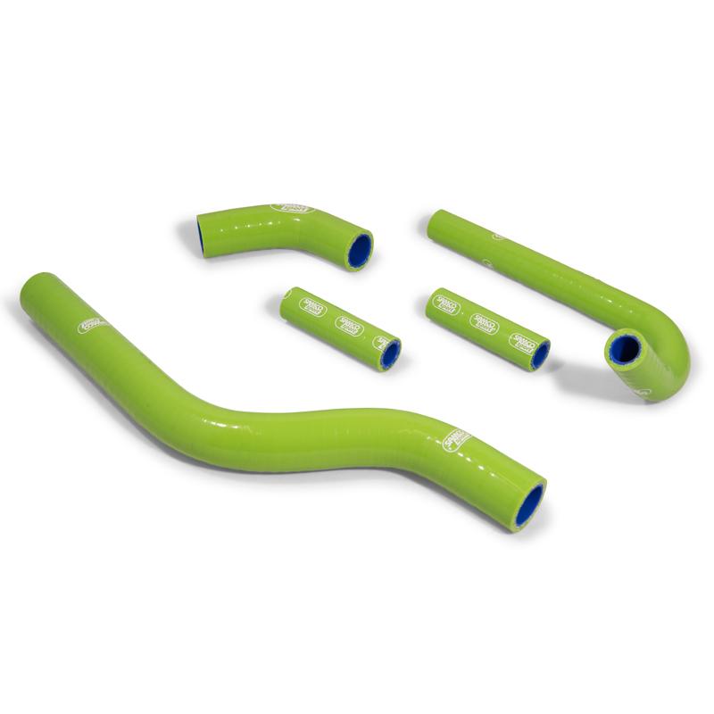 Samco Sport Coolant Hose 5 Piece Kit Green 04-05 Kawasaki 250 KX F Samco Sport Kaw-18-gn