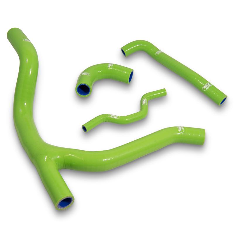 Samco Sport Coolant Hose 4 Piece Kit Green 06-08 Kawasaki 250 KX F Samco Sport Kaw-21-gn