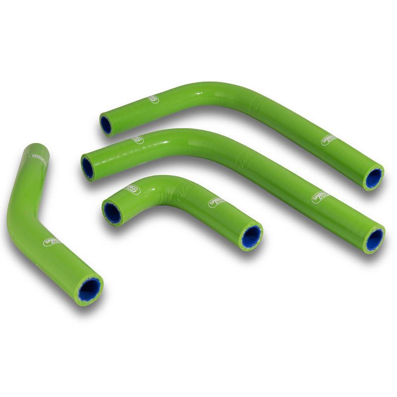 Samco Sport Coolant Hose 4 Piece Kit Green 17-19 Kawasaki 250 KX F Oem Design Samco Sport Kaw-88-gn