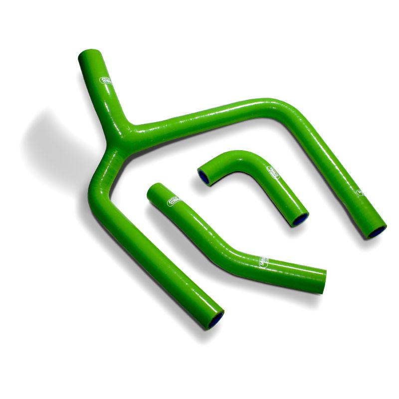 Samco Sport Coolant Hose 3 Piece Kit Green 20 Kawasaki 250 KX F Samco Sport Kaw-96-gn