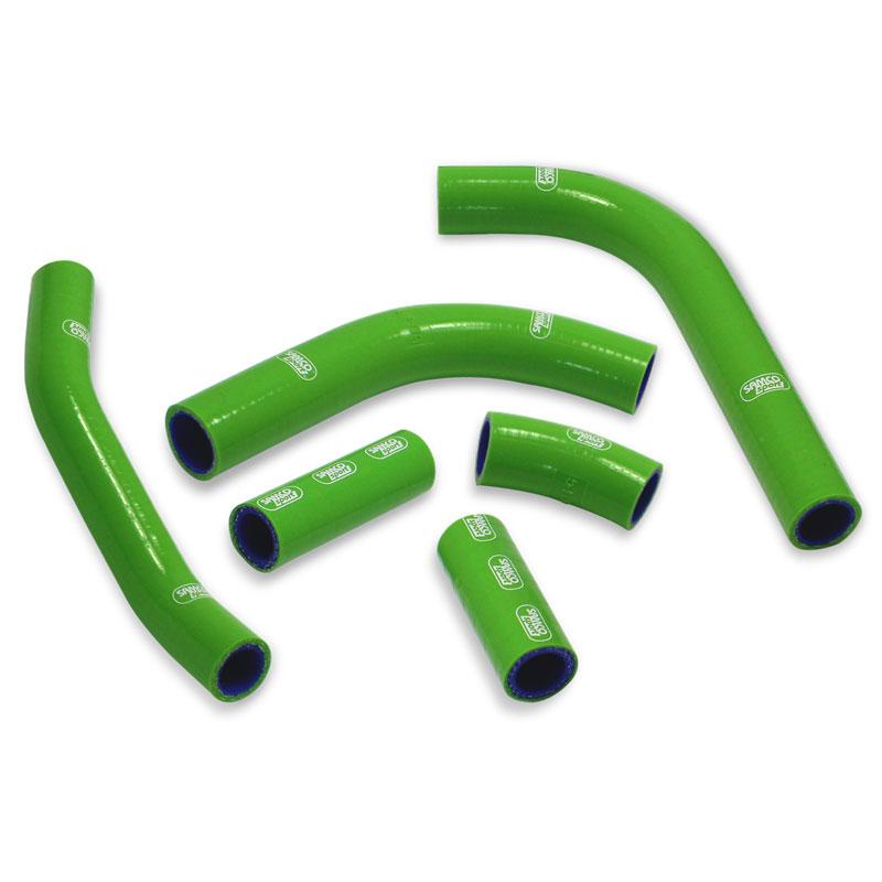 Samco Sport Coolant Hose 6 Piece Kit Green 19-23 Kawasaki 450 KX F Oem Design Samco Sport Kaw-93-gn