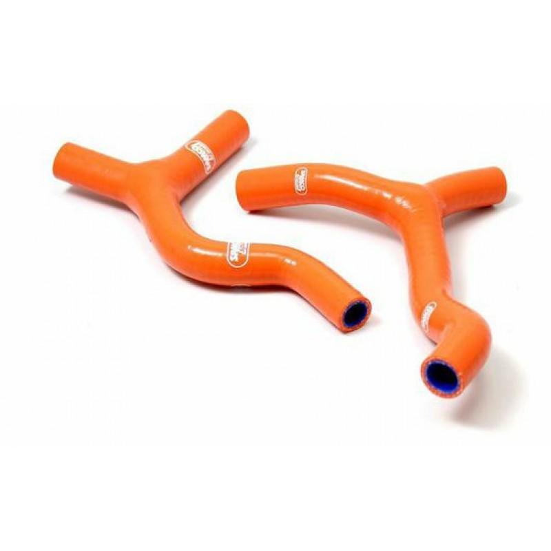 Samco Sport Coolant Hose 2 Piece Kit Orange 13-17 Husq KTM 85 TC SX 'y' Race Design Samco KTM-59-or