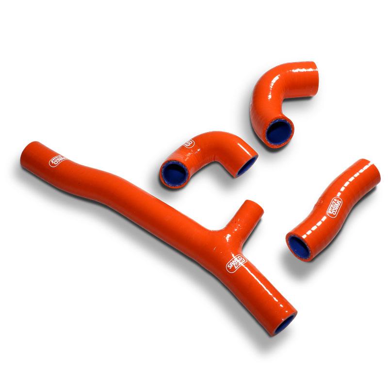 Samco Sport Coolant Hose 4 Piece Kit Orange 20-23 Gas Husq KTM 250 300 Oem Design Samco KTM-113-or