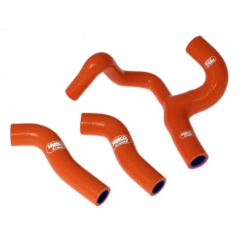 Samco Sport Coolant Hose 3 Piece Kit Orange 08-11 KTM 250 EXC-f XCF-W Thermo Bypass Samco KTM-20-or