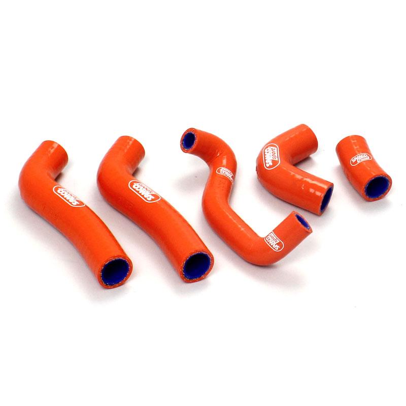 Samco Sport Coolant Hose 5 Piece Kit Orange 08-11 KTM 250 EXC-f XCF-W Oem Design Samco Sport KTM-21-or