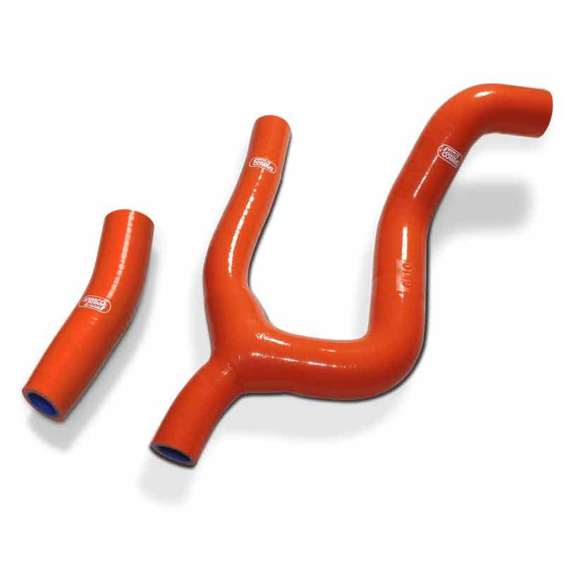 Samco Sport Coolant Hose 2 Piece Kit Orange 20-23 Gas Husq KTM 250 Thermostat Bypass Samco KTM-116-or