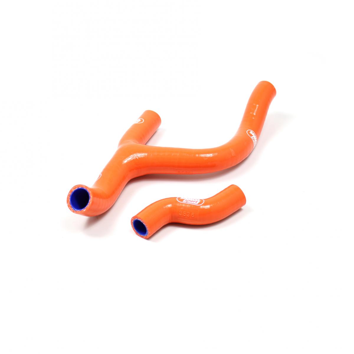 Samco Sport Coolant Hose 2 Piece Kit Orange 11-15 Husq KTM 250 350 FC SX-F 'y' Design Samco KTM-39-or