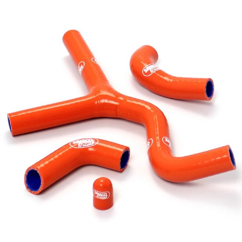 Samco Sport Coolant Hose 4 Piece Kit Orange 00-07 KTM 400 450 520 525 EXC Thermo Bypass Samco KTM-46-or