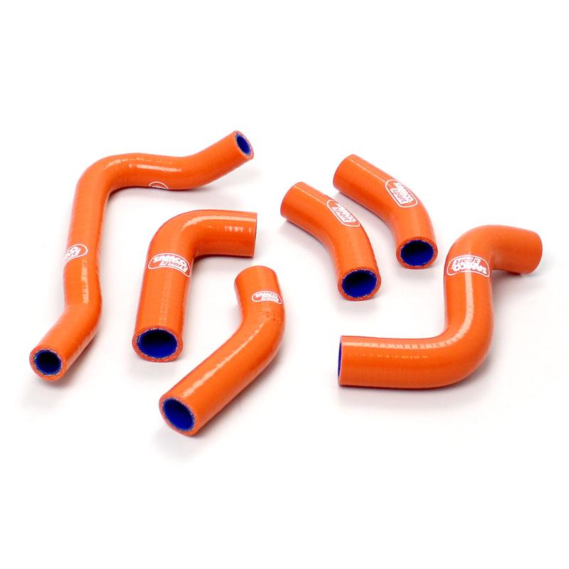 Samco Sport Coolant Hose 6 Piece Kit Orange 99-02 KTM 400 520 EXC SX Samco Sport KTM-28-or