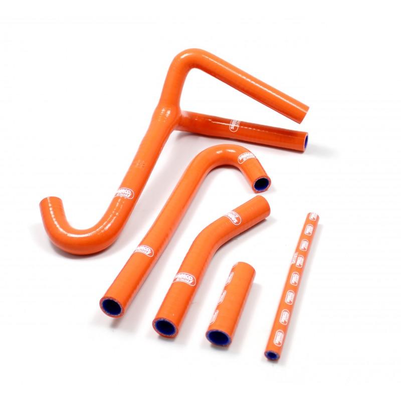 Samco Sport Coolant Hose 5 Piece Kit Orange 88-96 KTM 440 500 550 EXC MX M XC 'y' Design Samco KTM-68-or