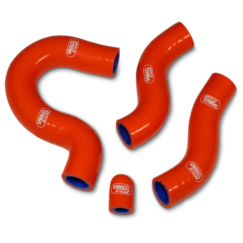 Samco Sport Coolant Hose 4 Piece Kit Orange 12-16 KTM Husq 450 500 Thermostat Bypass Samco KTM-47-or