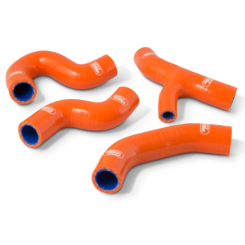 Samco Sport Coolant Hose 4 Piece Kit Orange 17-19 KTM Husq 450 500 501 Oem Design Samco KTM-91-or