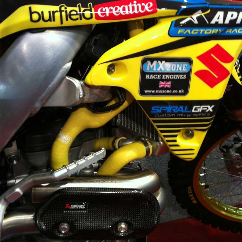 Samco Sport Coolant Hose 4 Piece Kit Yellow 13-18 Suzuki 250 RM Z 'y' Race Design Samco Suz-47-ye