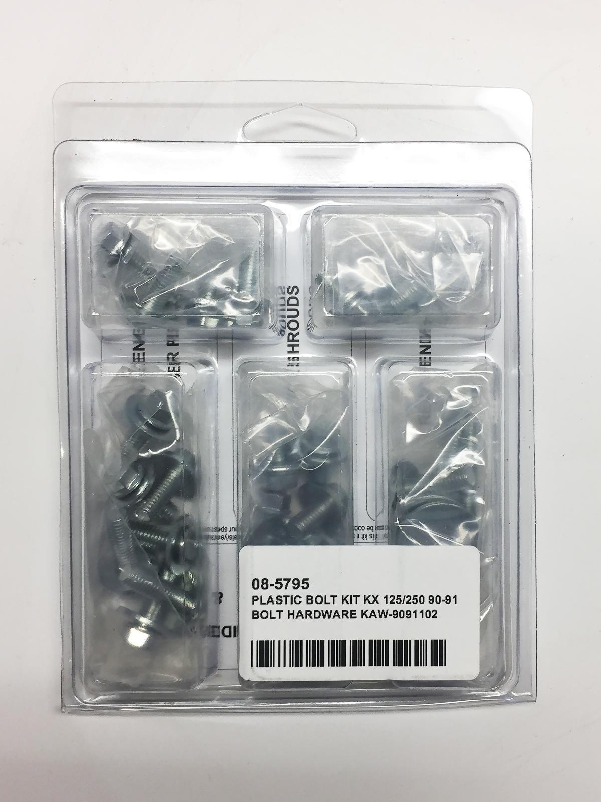 BOLT PLASTIC BOLT KIT KX 125/250 90-91, BOLT HARDWARE KAW-9091102