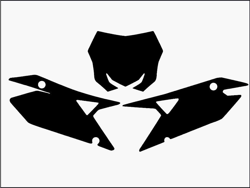 Blackbird Graphics RMZ 450/250 Suzuki Pre Cut, Blackbird 3320/20 Black, Number Board Backgrounds