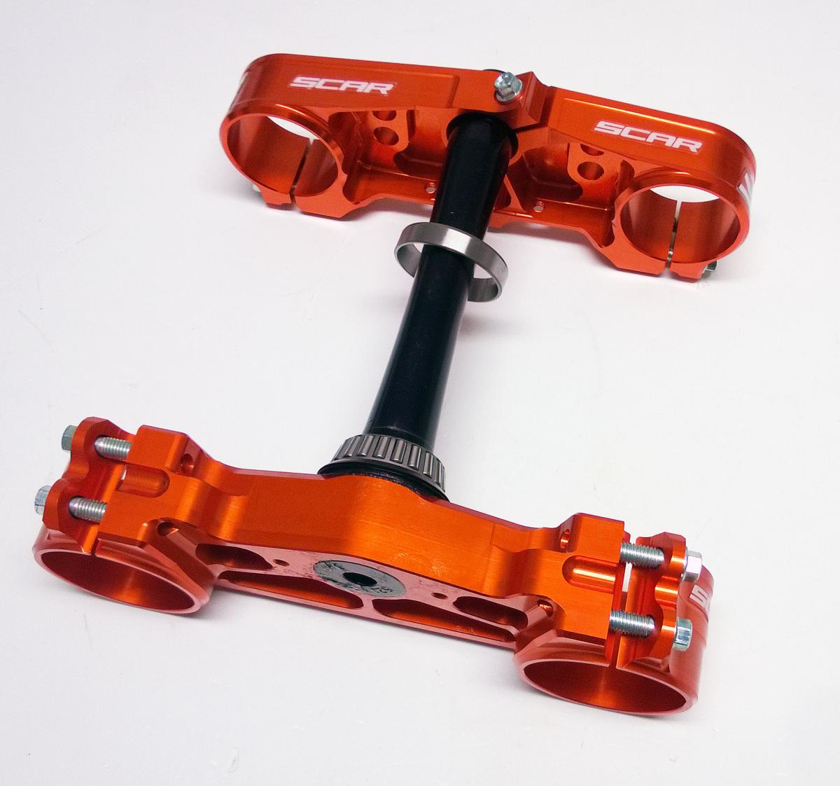 Scar Racing TRIPLE CLAMPS 22 ORANGE SX/SXF 13-20, OFFSET 22mm SCAR S5417OR