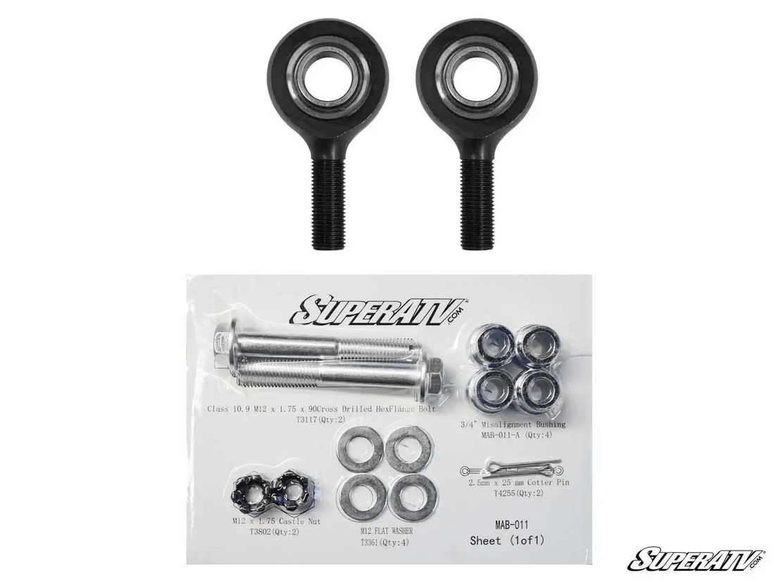 SuperATV Canam Maerick X3 Heavy Duty Outer Tie Rod End Kit, Superatv TRE-RP-004