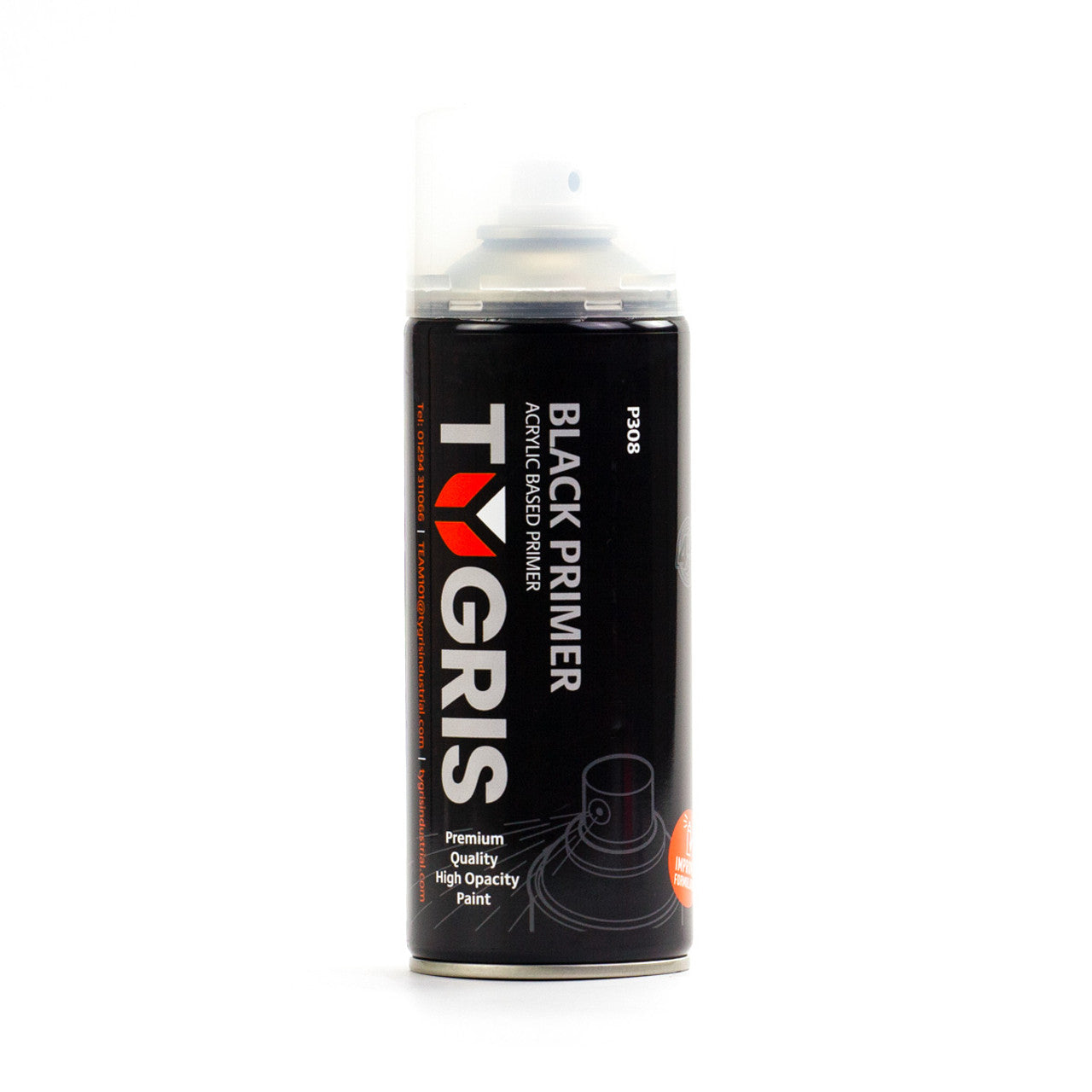 TYGRIS Tygris Black Primer Aerosol Spray Paint 400ML Acrylic