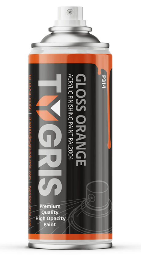TYGRIS Tygris Gloss KTM Orange Aerosol Spray Paint 400ML Acrylic RAL2004 Pure Orange