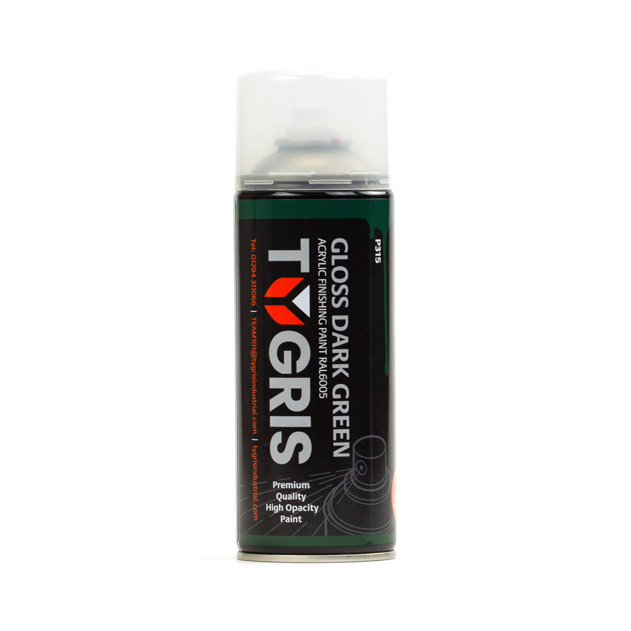 TYGRIS Tygris Gloss Dark Green Aerosol Spray Paint 400ML Acrylic RAL6005