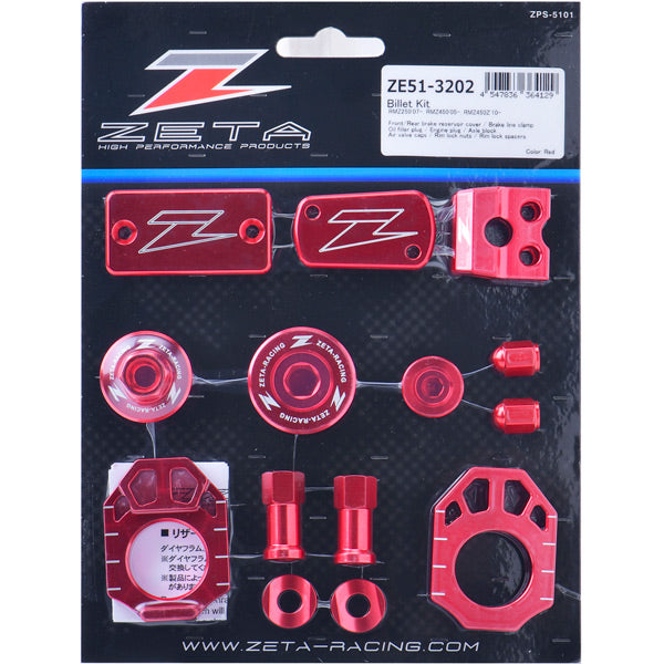 Zeta Billet Kit Red RMZ250 07-22 RMZ450 05-22