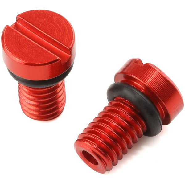 Zeta Fork Air Valve Cap Screw KYB/SHOWA Red 2pcs