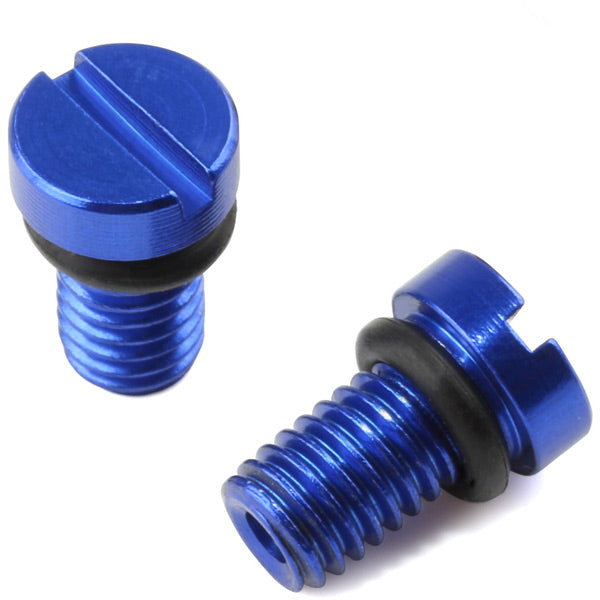 Zeta Fork Air Valve Cap Screw KYB/SHOWA Blue 2pcs