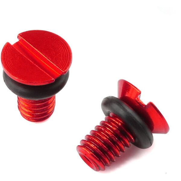 Zeta Fork Air Valve Cap Screw WP Red 2pcs