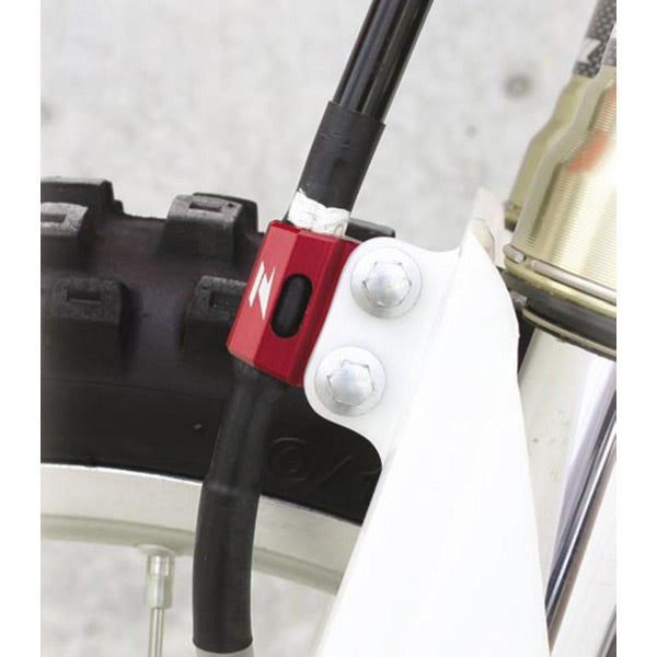 Zeta Front brake hose holder YZ / YZF 05-08 red (includes bolts)
