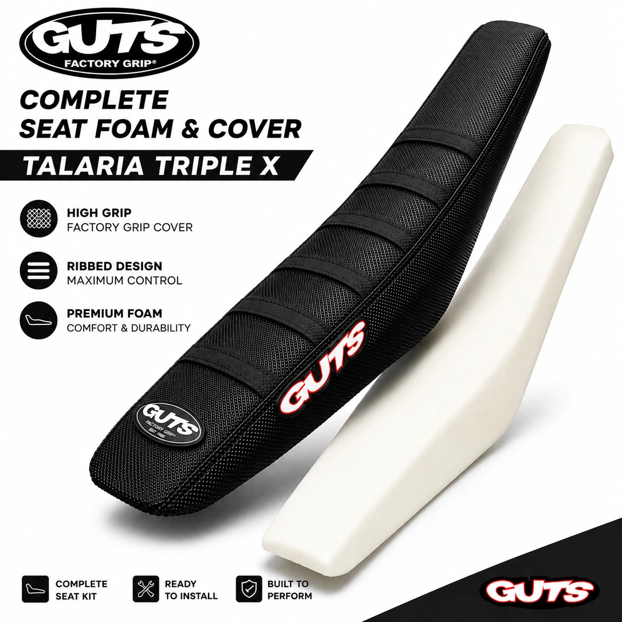 GUTS Racing Talaria X3 Complete Seat Black Black - Black - One size