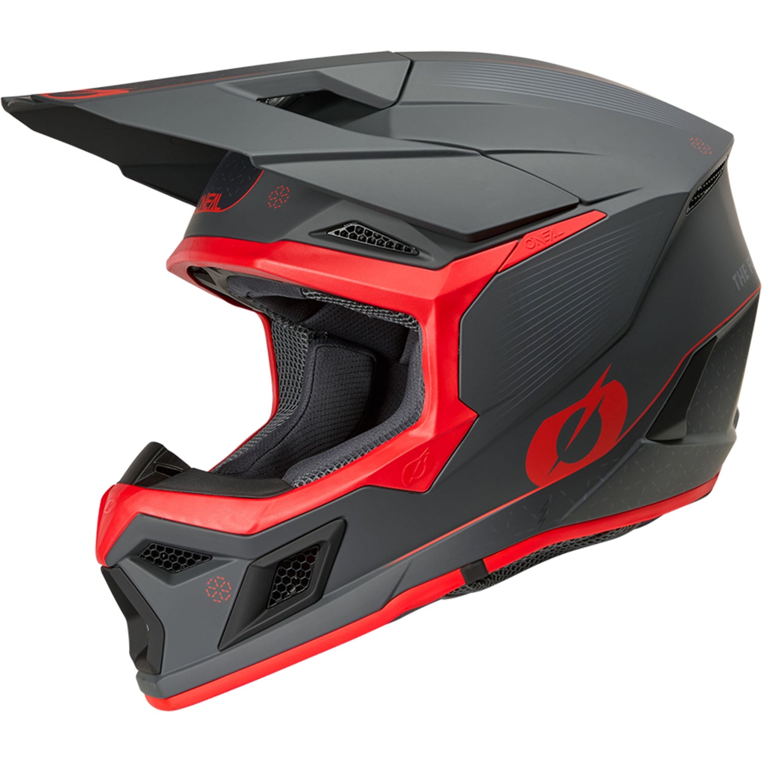 Oneal 3SRS Helmet E-STROKE Gray/Red XL (61/62) - Grey - X-Large