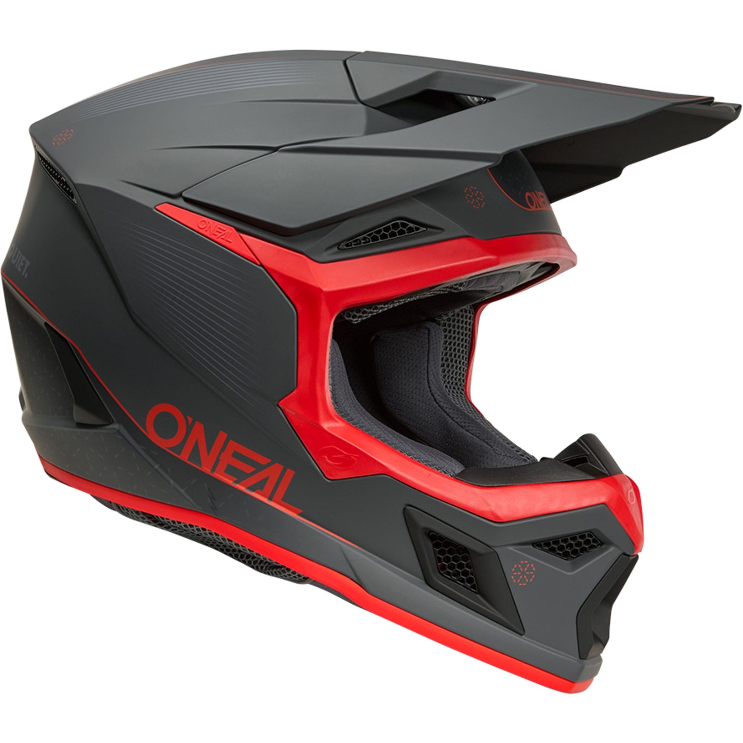Oneal 3SRS Helmet E-STROKE Gray/Red XL (61/62) - Grey - X-Large