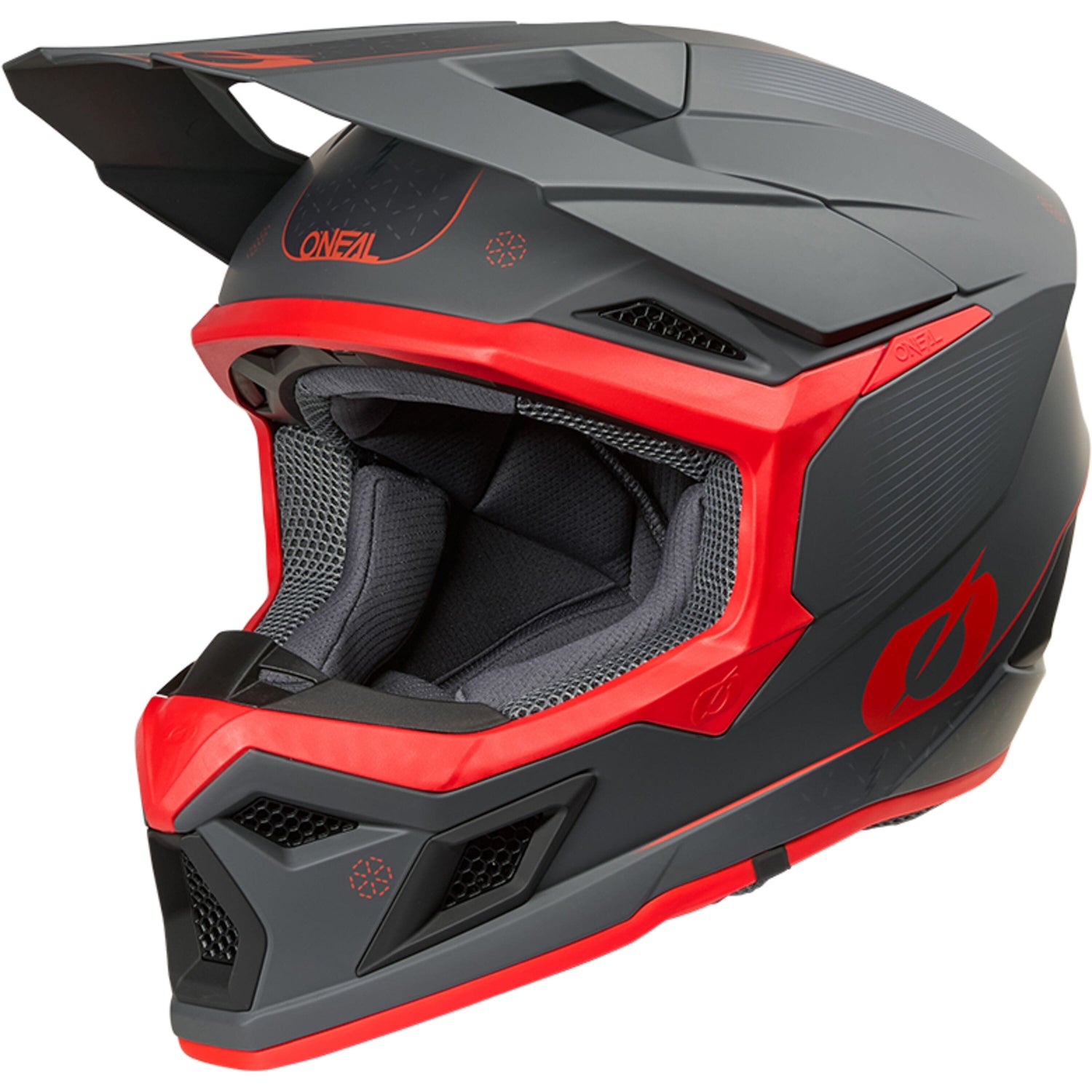 Oneal 3SRS Helmet E-STROKE Gray/Red XL (61/62) - Grey - X-Large