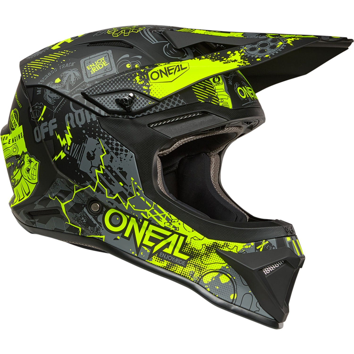 Oneal 1SRS Helmet VIBRANT Black/Neon Yellow XL (61/62) - Black - X-Large