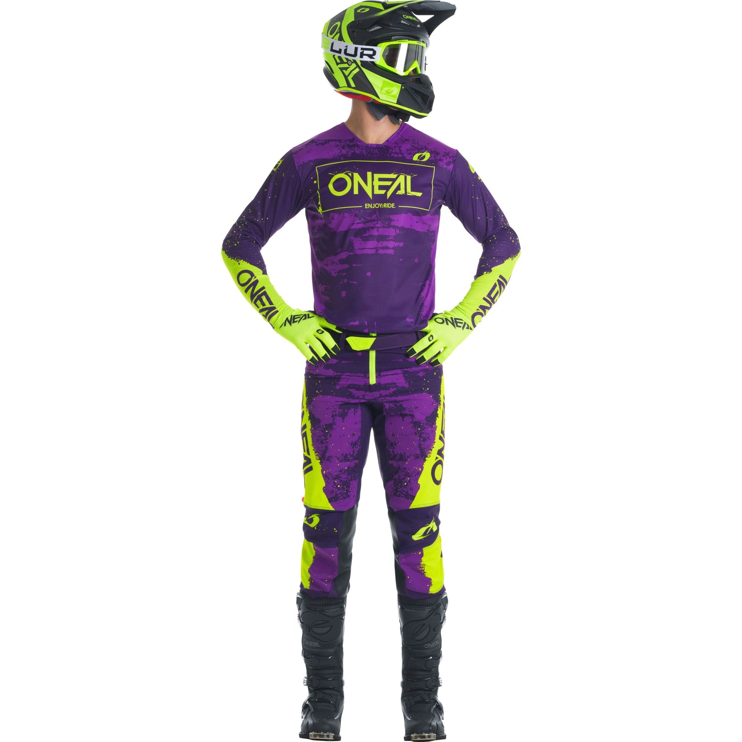 Oneal MAYHEM Pants PAINT Purple/Neon Yellow 38/54 - Purple - 38