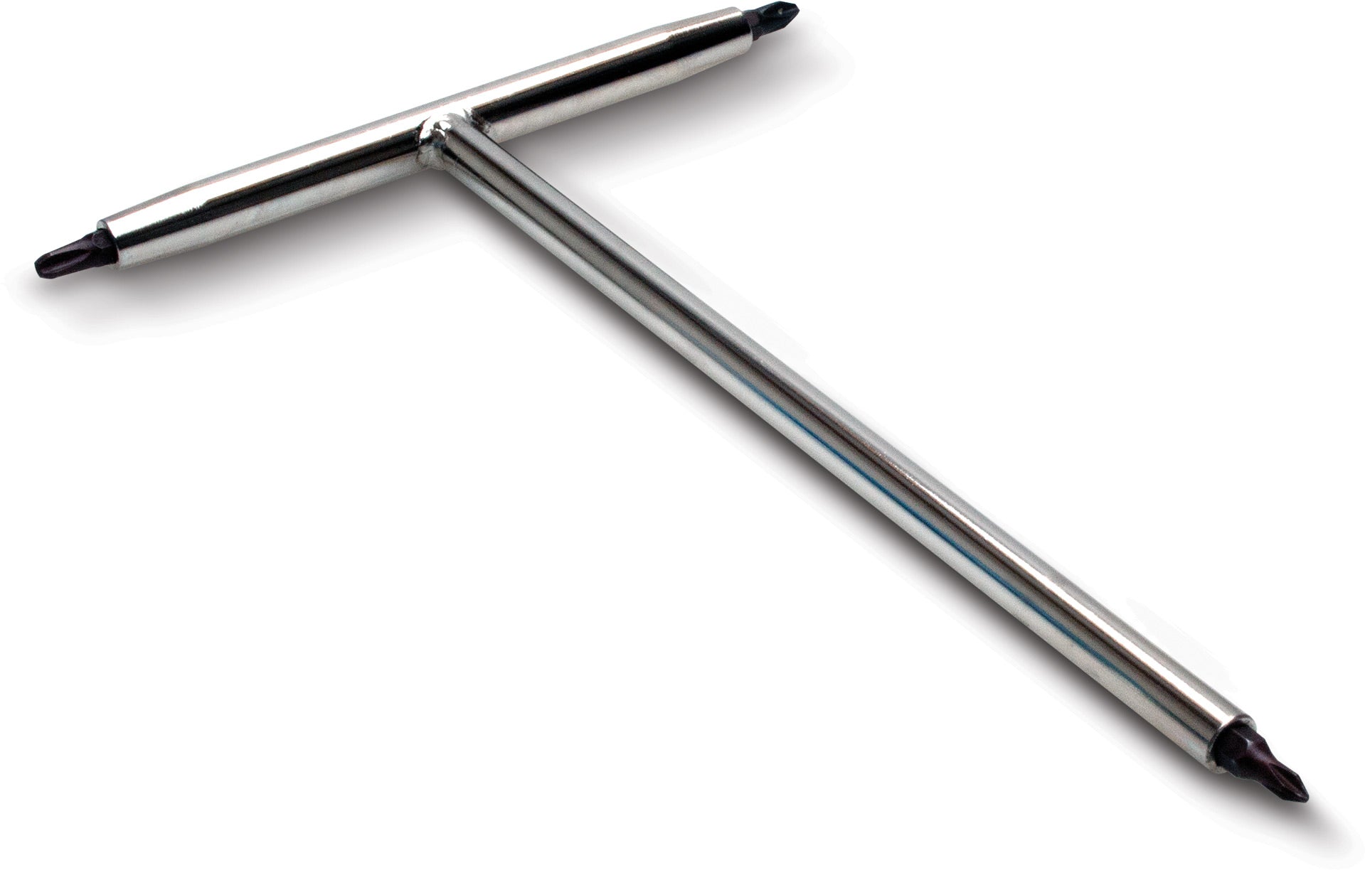 Motion Pro T-handle Bit Driver with No# 1, 2, 3 Phillips Bits - Silver - #1/2/3