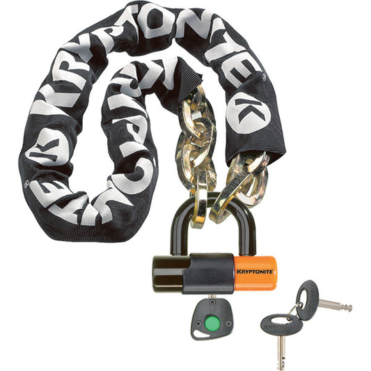 Motocross Security  Kryptonite New York Chain (12 mm/100 cm) - with Ev Series 4 Disc Lock 14mm Sold Secure Gold      