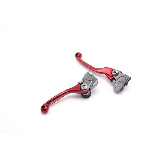 Zeta Pivot brake/clutch lever set RMZ250/450 07-22, KX65 / 85 01-22 red  