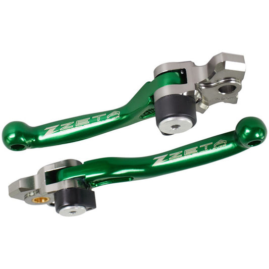 Zeta Pivot brake/clutch Lever Set KX250F 13-20 KX450F 13-18  Green  